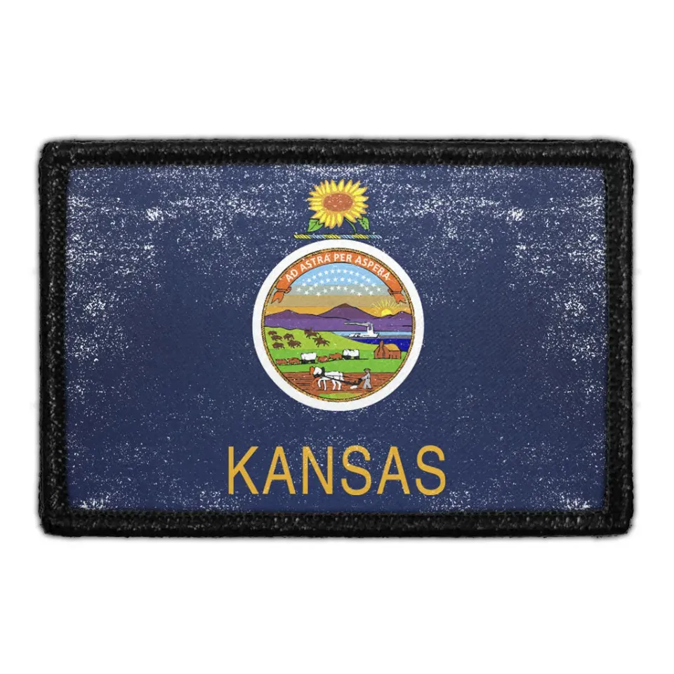 Pull Patch Kansas State Flag patch farve vintage