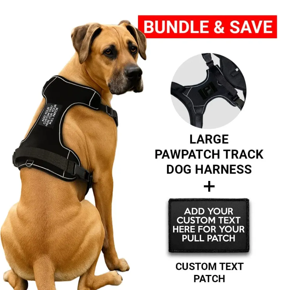 PawPatch Track hundesele Large + tekstpatch 4 linjer