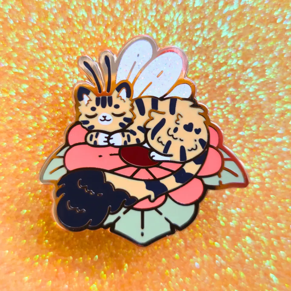 Appleminte Tiger Bee pin emaljepin sølv