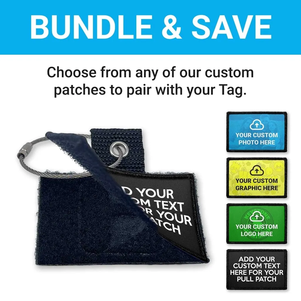 Pull Patch 4 Lines Custom Text patch bundle vandret med tag