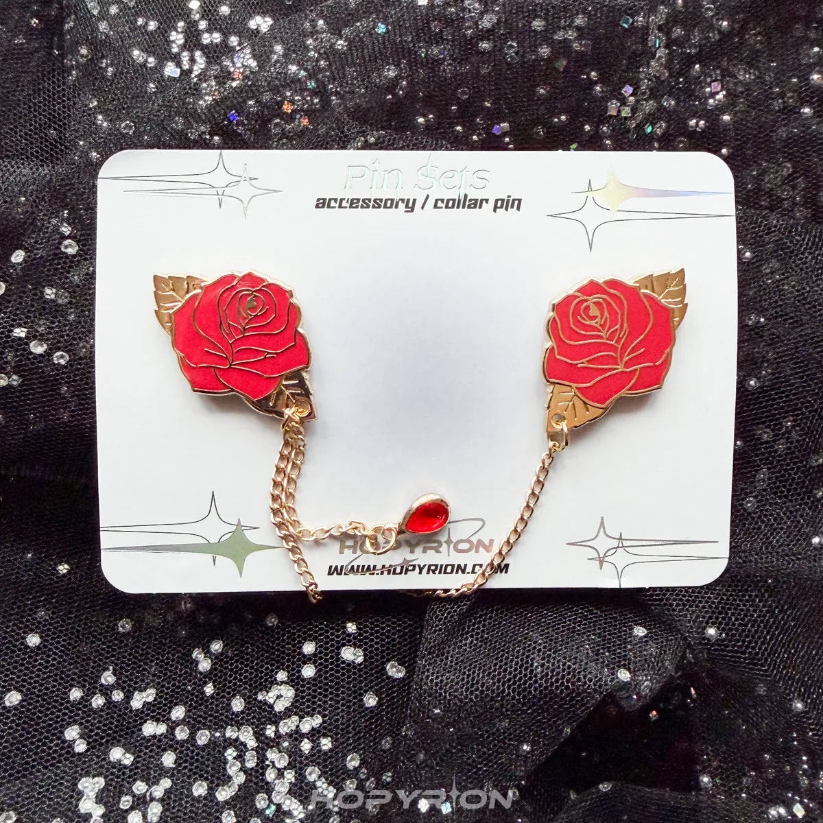 Hopyrion Fiery Rose chain pin blomst guld