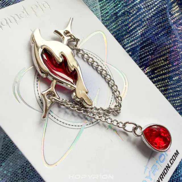 Hopyrion Piercing Heart emalje pin 3 cm nikkel