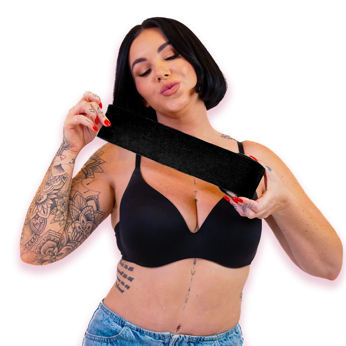 Booby Tape Extra Wide brysttape sort ekstra bred