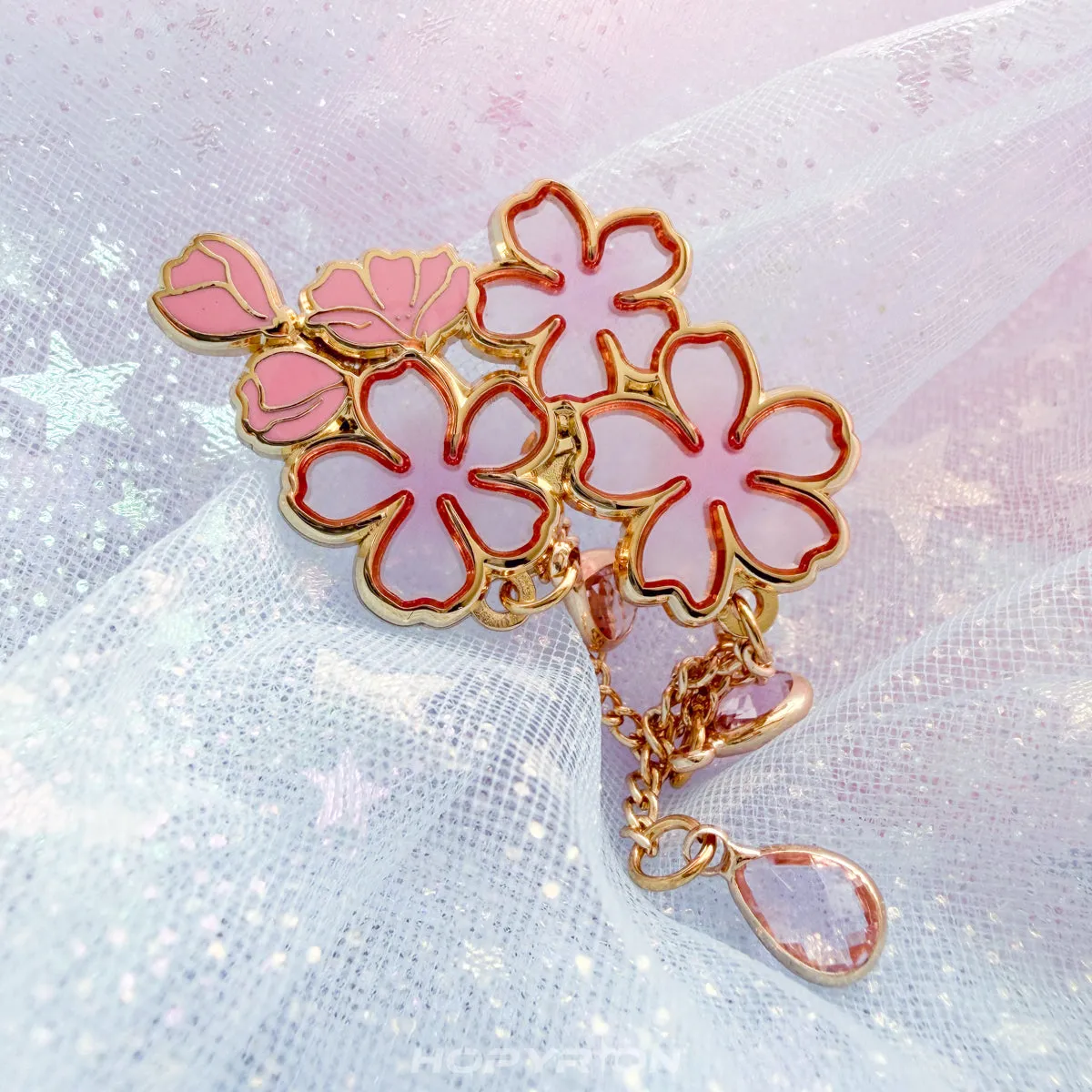 Hopyrion Hanami Glow emaljepin 5 cm guld