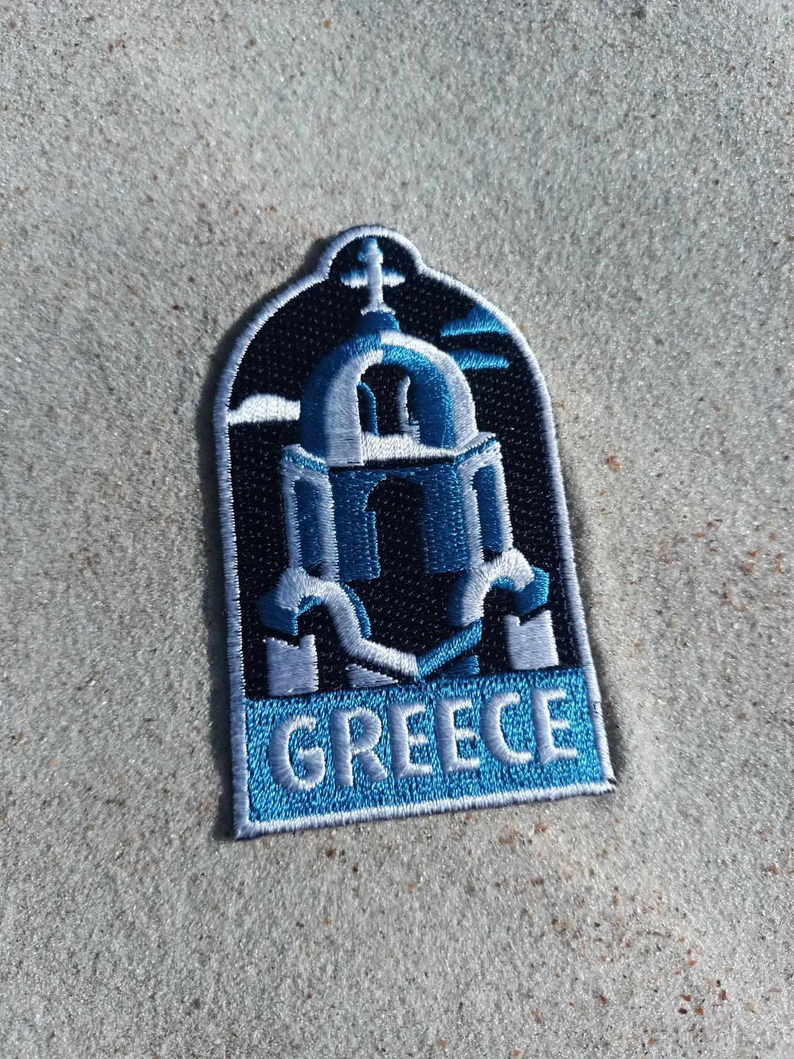 Vagabond Heart Greece strygemærke Santorini broderet