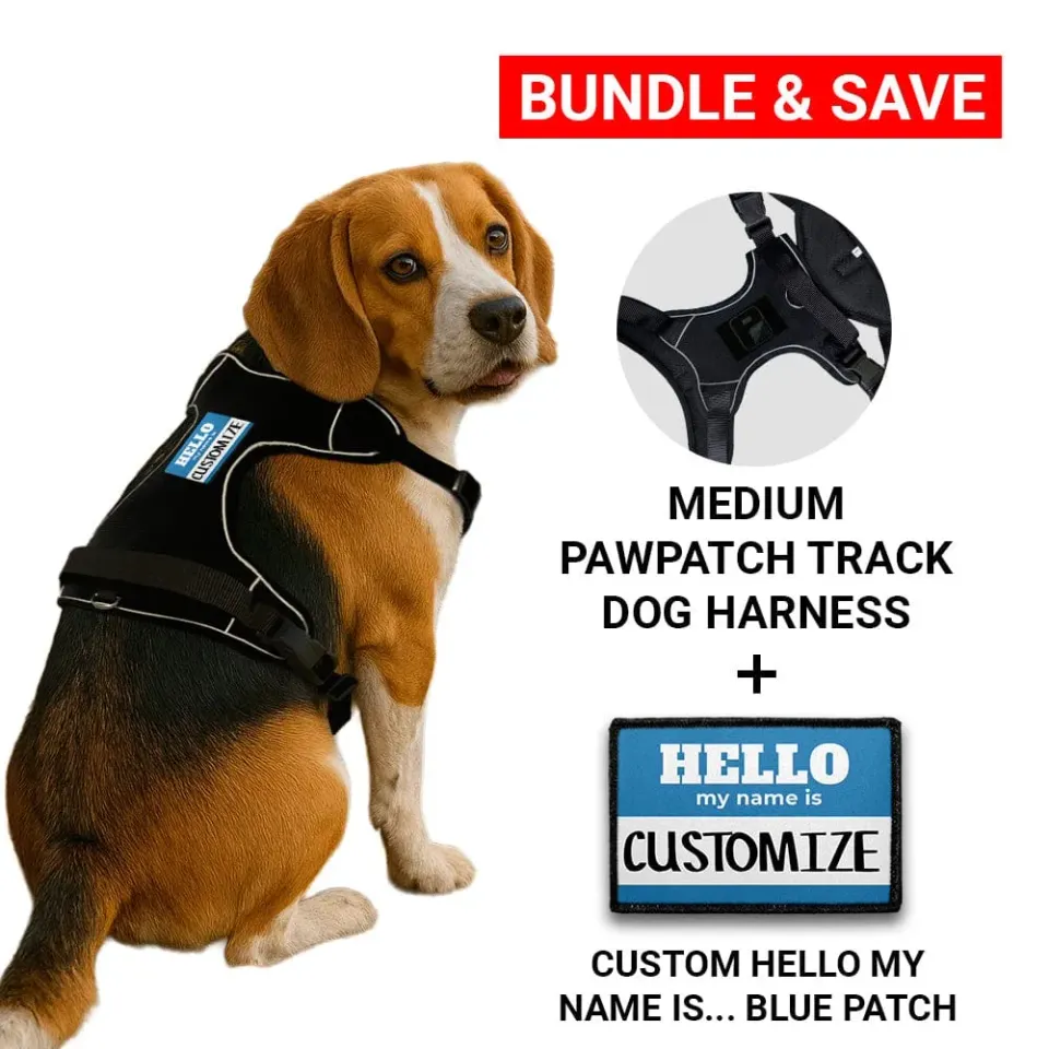 Pull Patch PawPatch Track hundesele blå Medium med navn