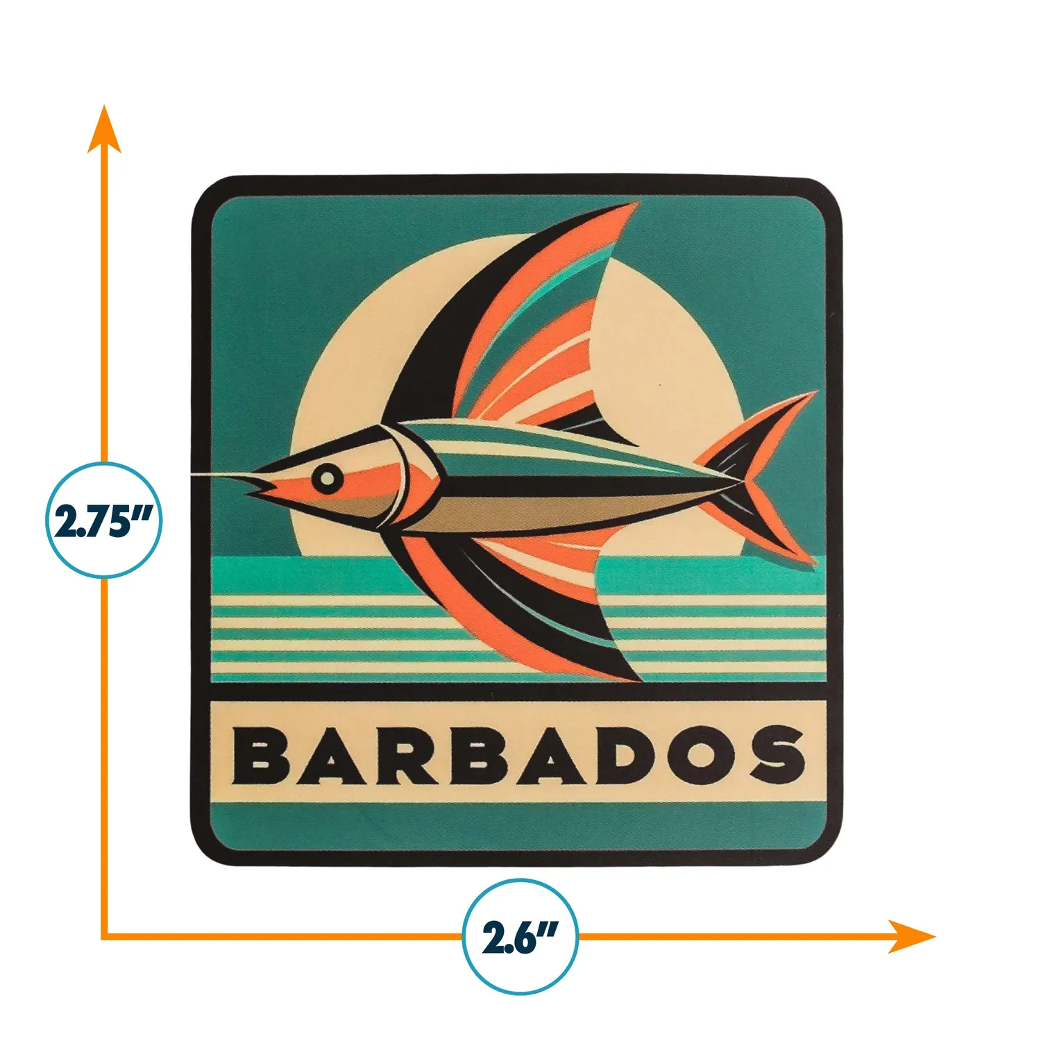 Vagabond Heart Barbados klistermærke vinyl vejrbestandig