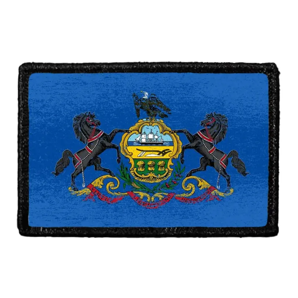 Pull Patch Pennsylvania State Flag patch farve distressed