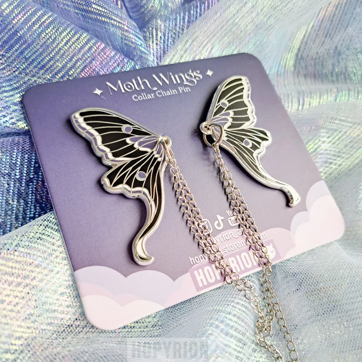 Hopyrion Moth Wings kravepin guld 5 cm