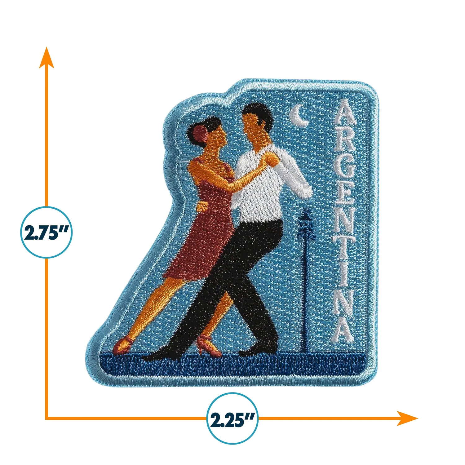 Vagabond Heart Argentina strygemærke 70x64 mm broderet