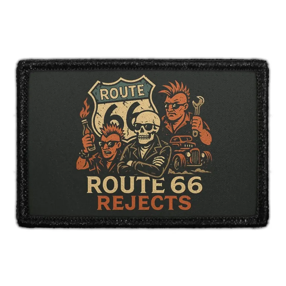 Pull Patch Route 66 Rejects patch velcro 7,6x5 cm