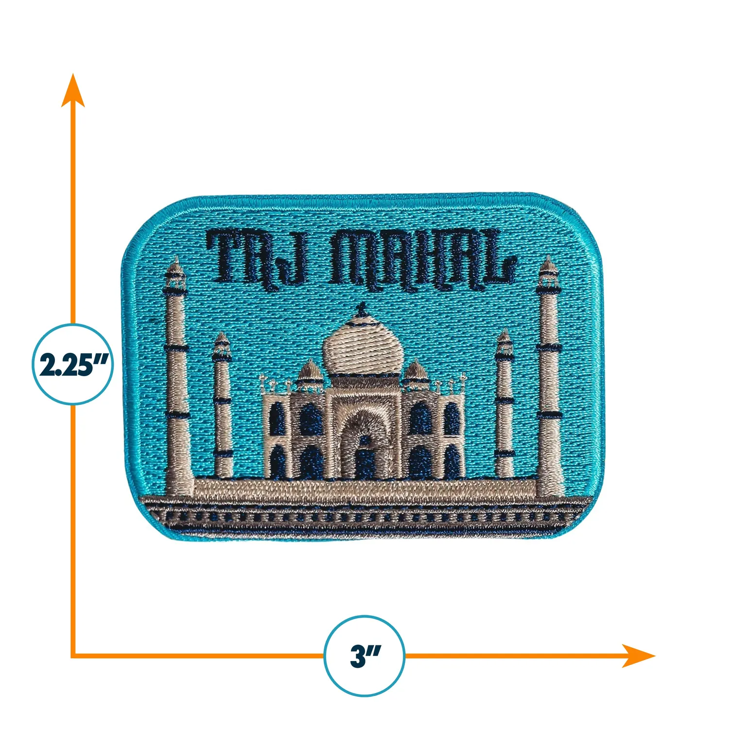 Vagabond Heart Taj Mahal strygemærke broderet rejsemotiv