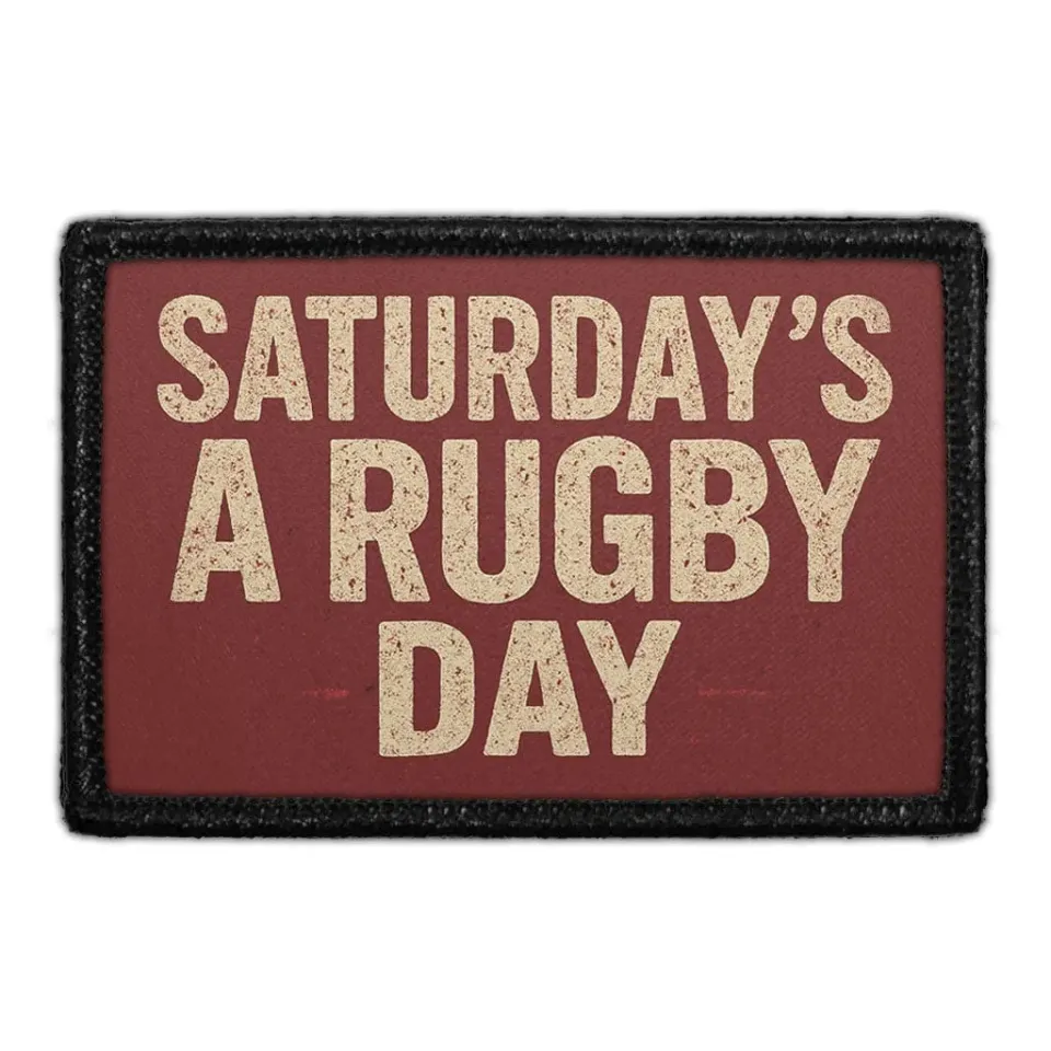 Pull Patch Saturday's A Rugby Day patch velcro 3x2 rugby