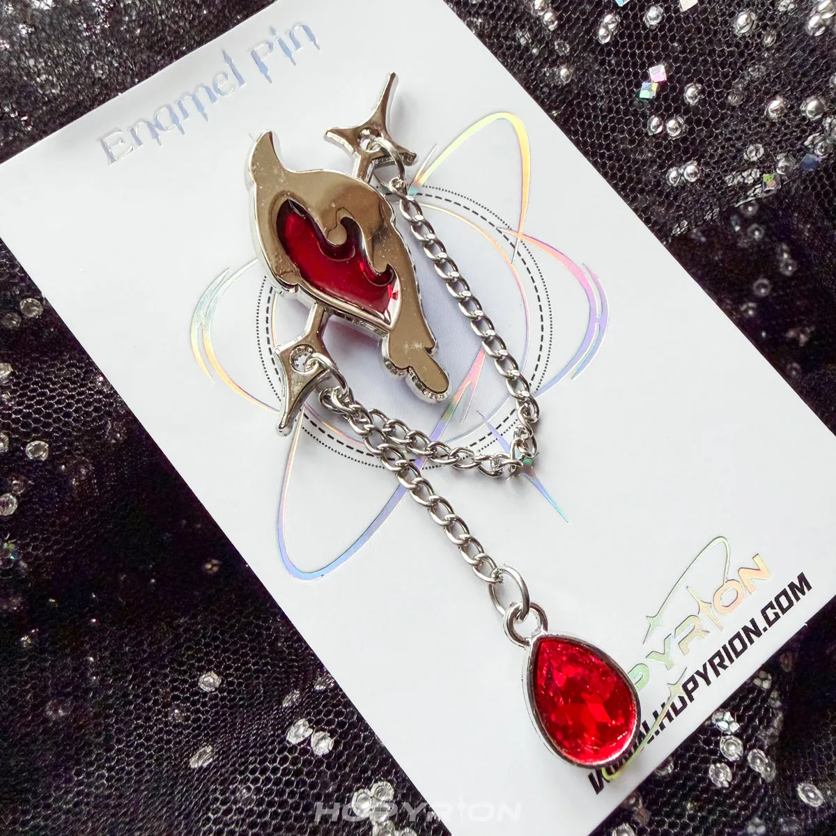 Hopyrion Piercing Heart emalje pin 3 cm nikkel