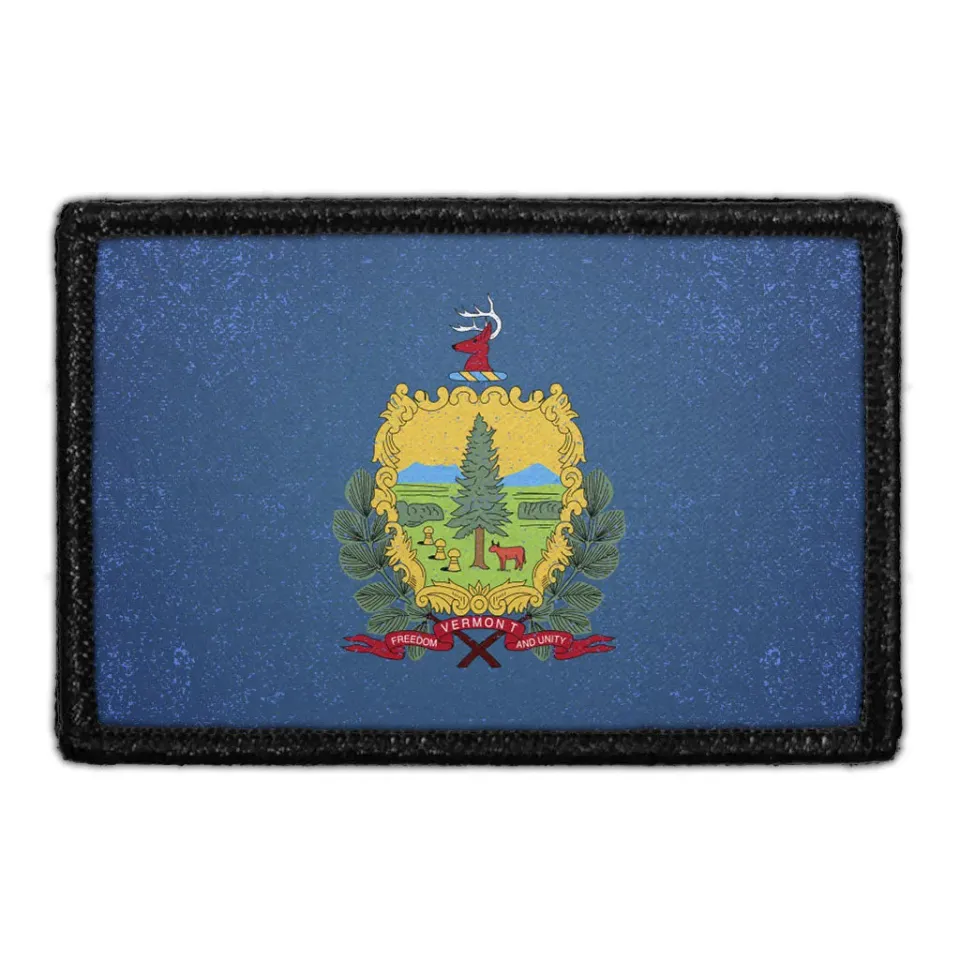 Pull Patch Vermont State Flag patch med velcro farve