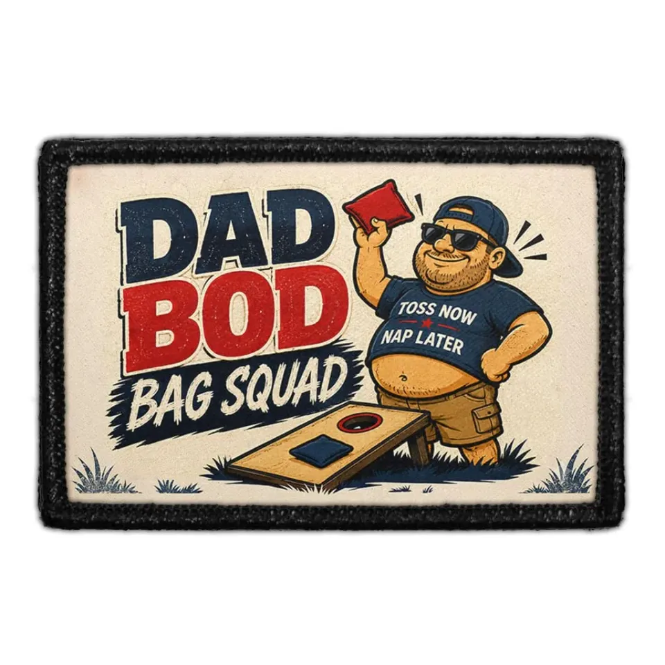 Pull Patch Dad Bod Bag Squad patch 3x2 cornhole