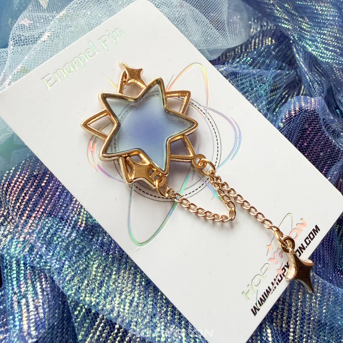 Hopyrion Starseeker emaljepin 4 cm guld