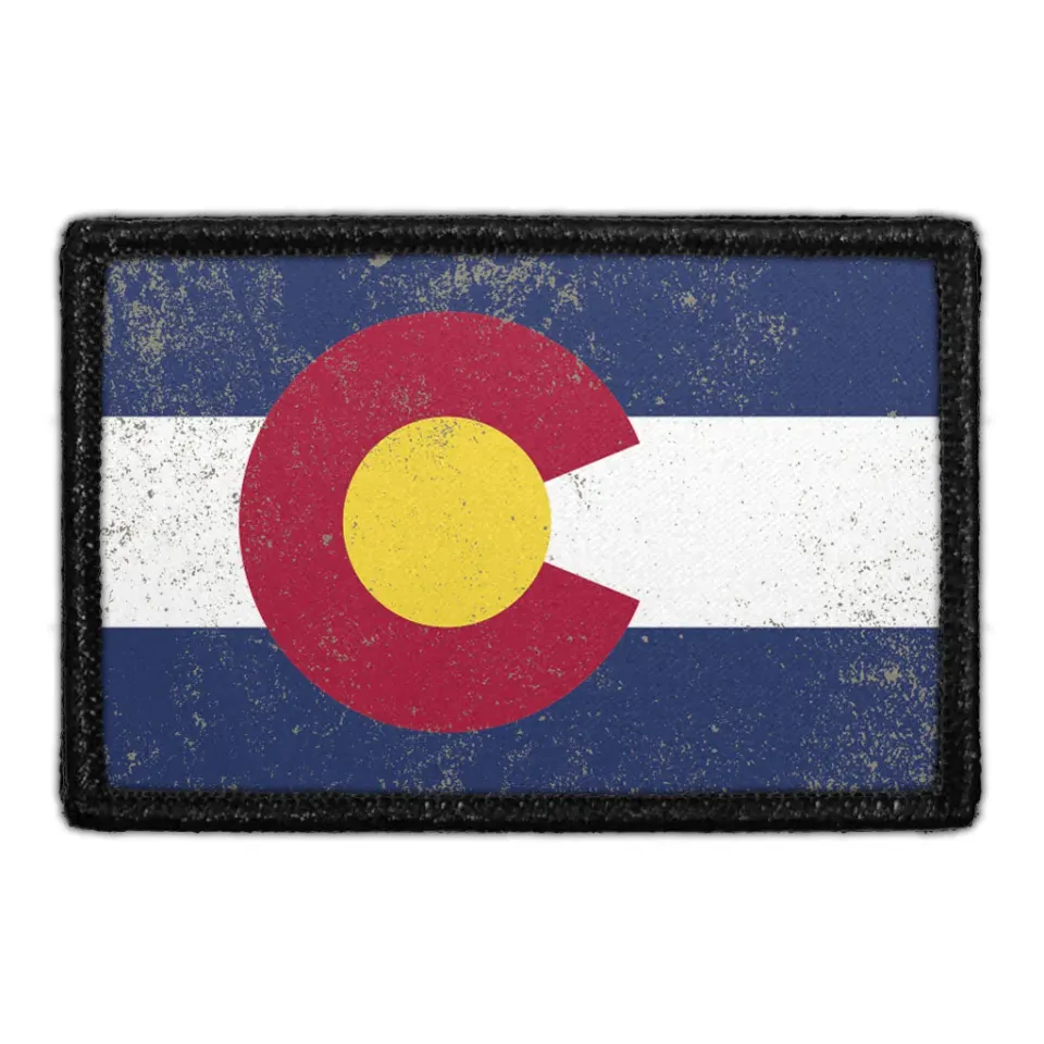 Pull Patch Colorado State Flag Color Distressed patch