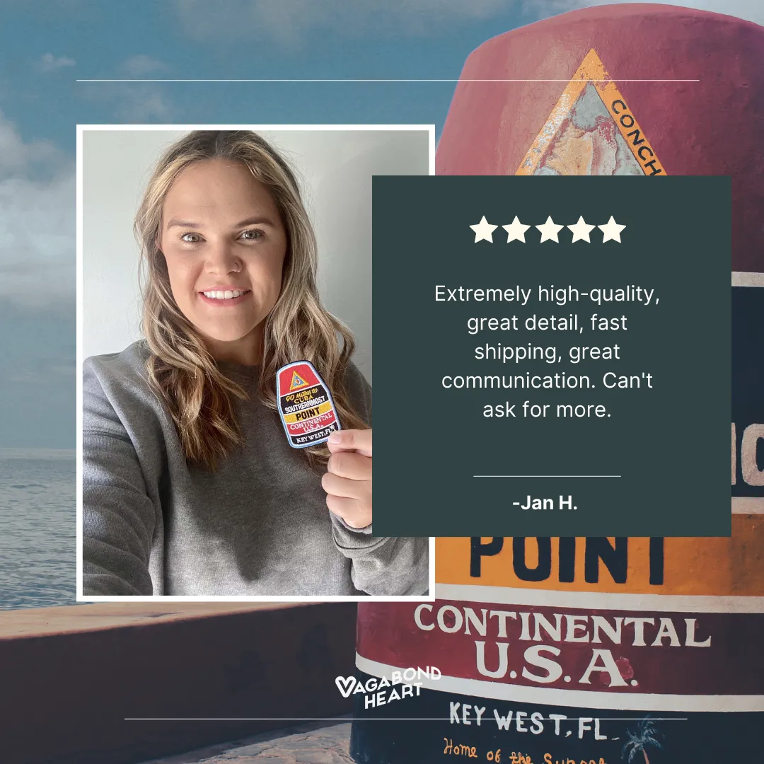 Vagabond Heart Key West Florida strygemærke – 3D broderi