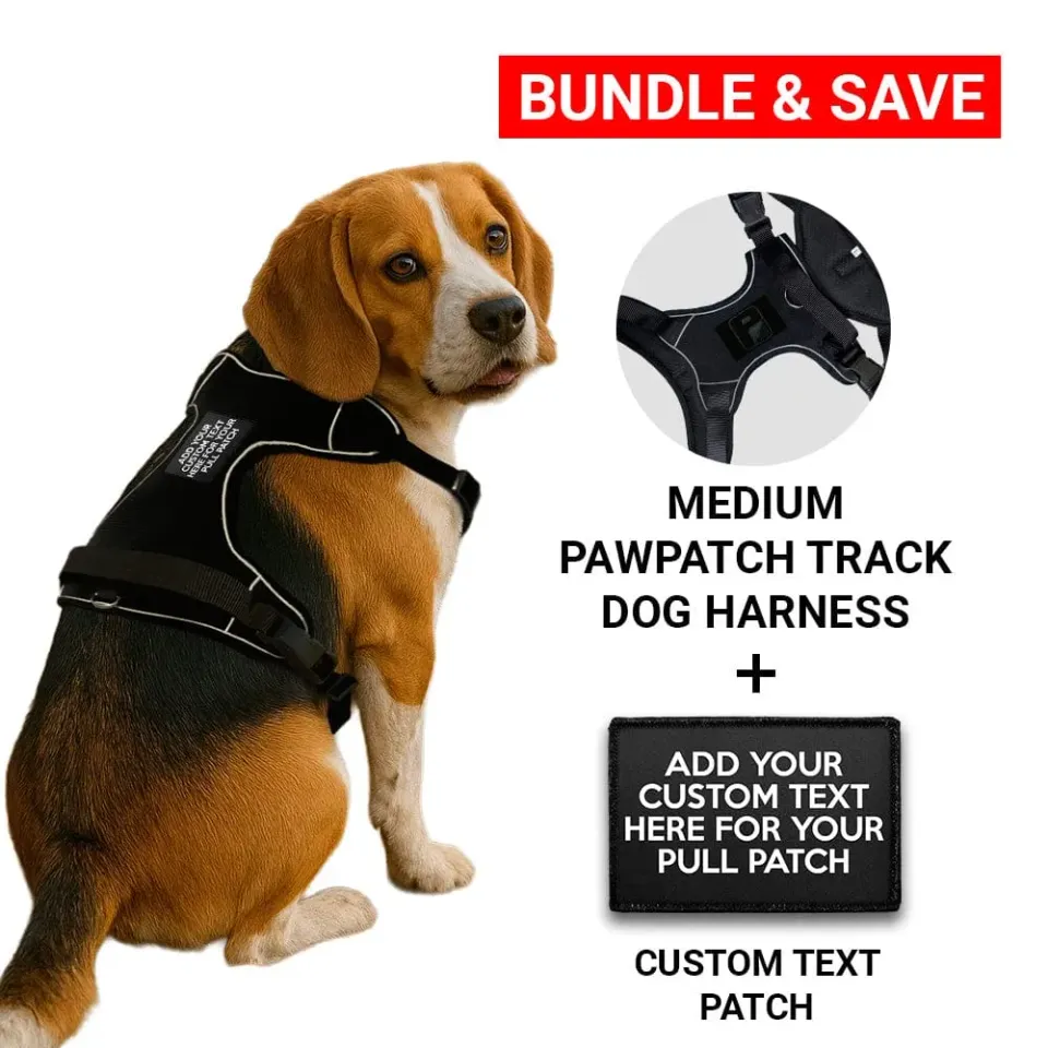 PawPatch Track hundesele medium + tekstpatch 4 linjer