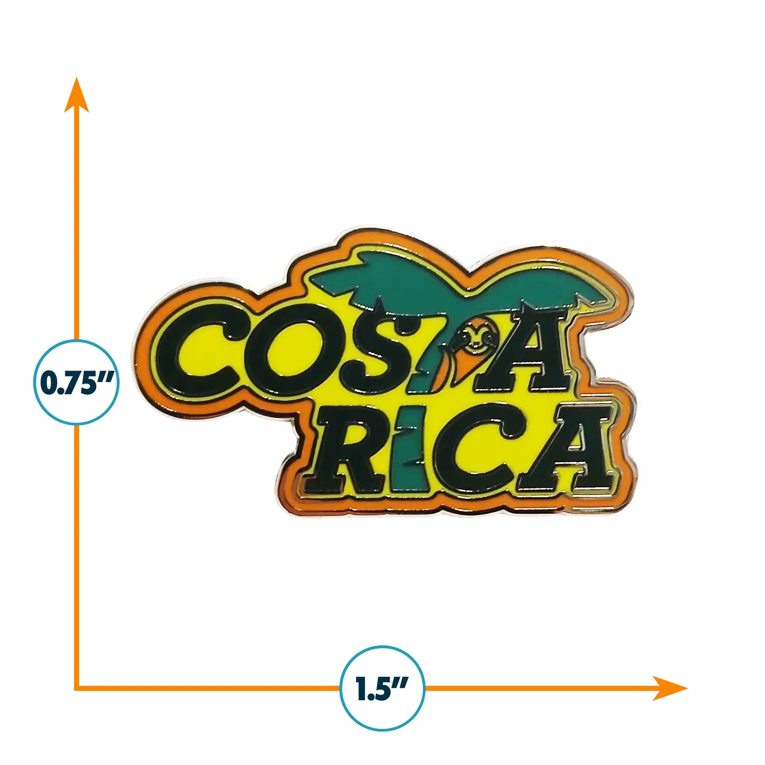 Vagabond Heart Costa Rica emalje pin flag