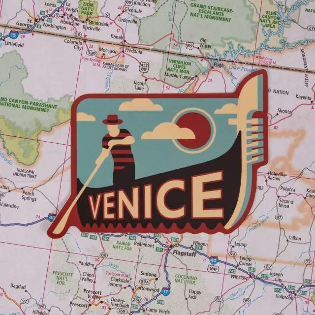 Vagabond Heart Venice vinyl klistermærke gondol