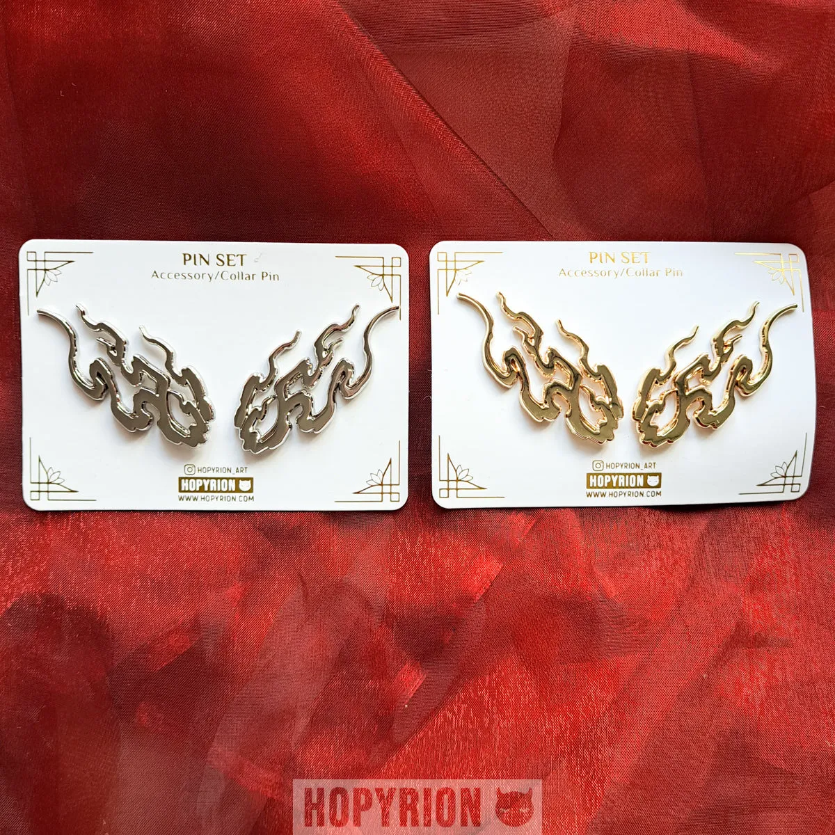 Hopyrion Blazen pin sæt guld 4 cm