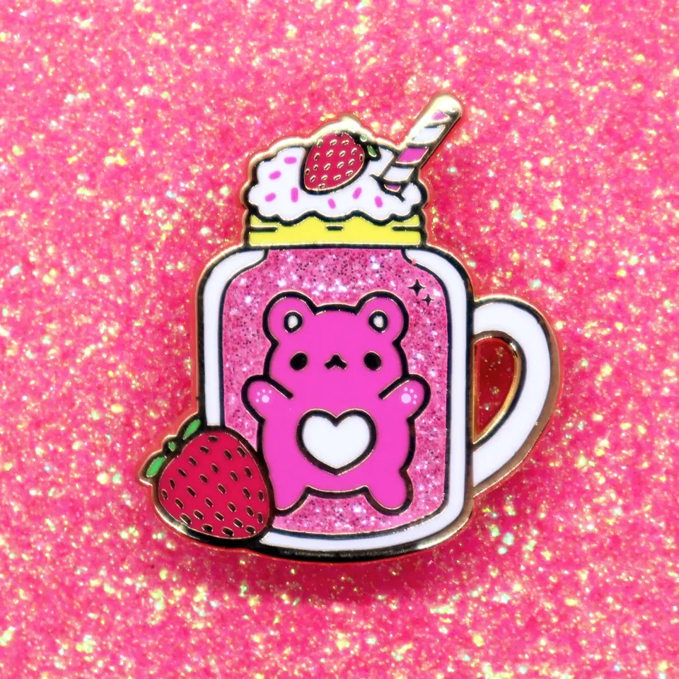 Appleminte Strawbeary Heart Milkshake pin glitter