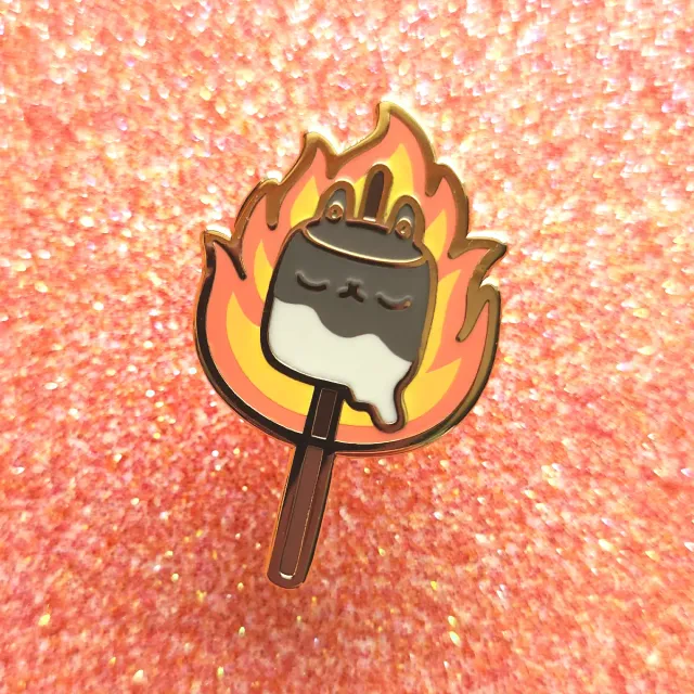Appleminte Toasted Bunmallow emaljepin guld 25 mm
