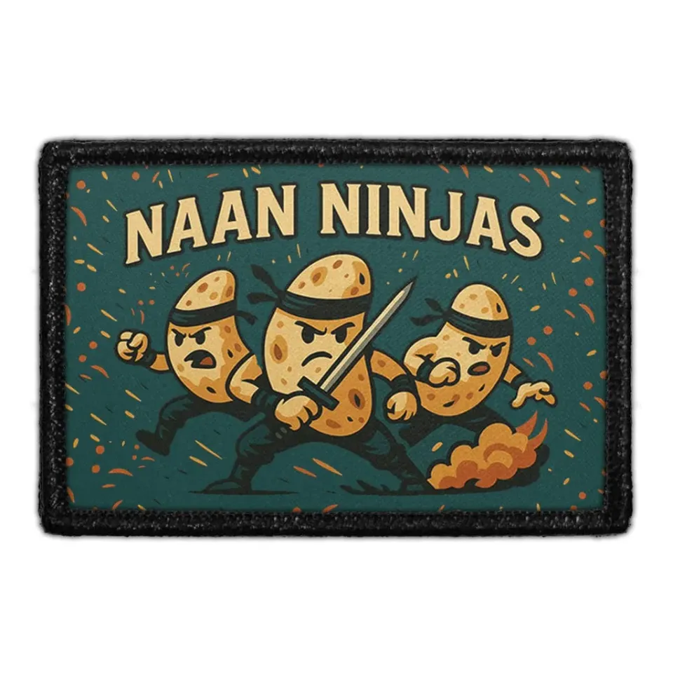 Pull Patch Naan Ninjas patch med velcro 3x2 tommer