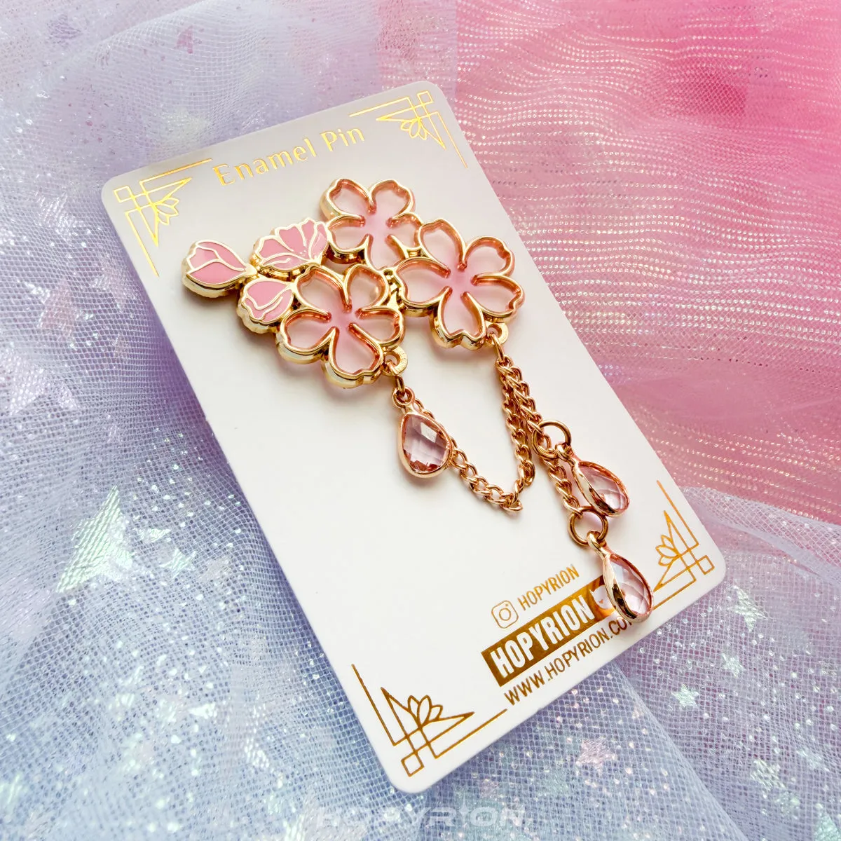 Hopyrion Hanami Glow emaljepin 5 cm guld