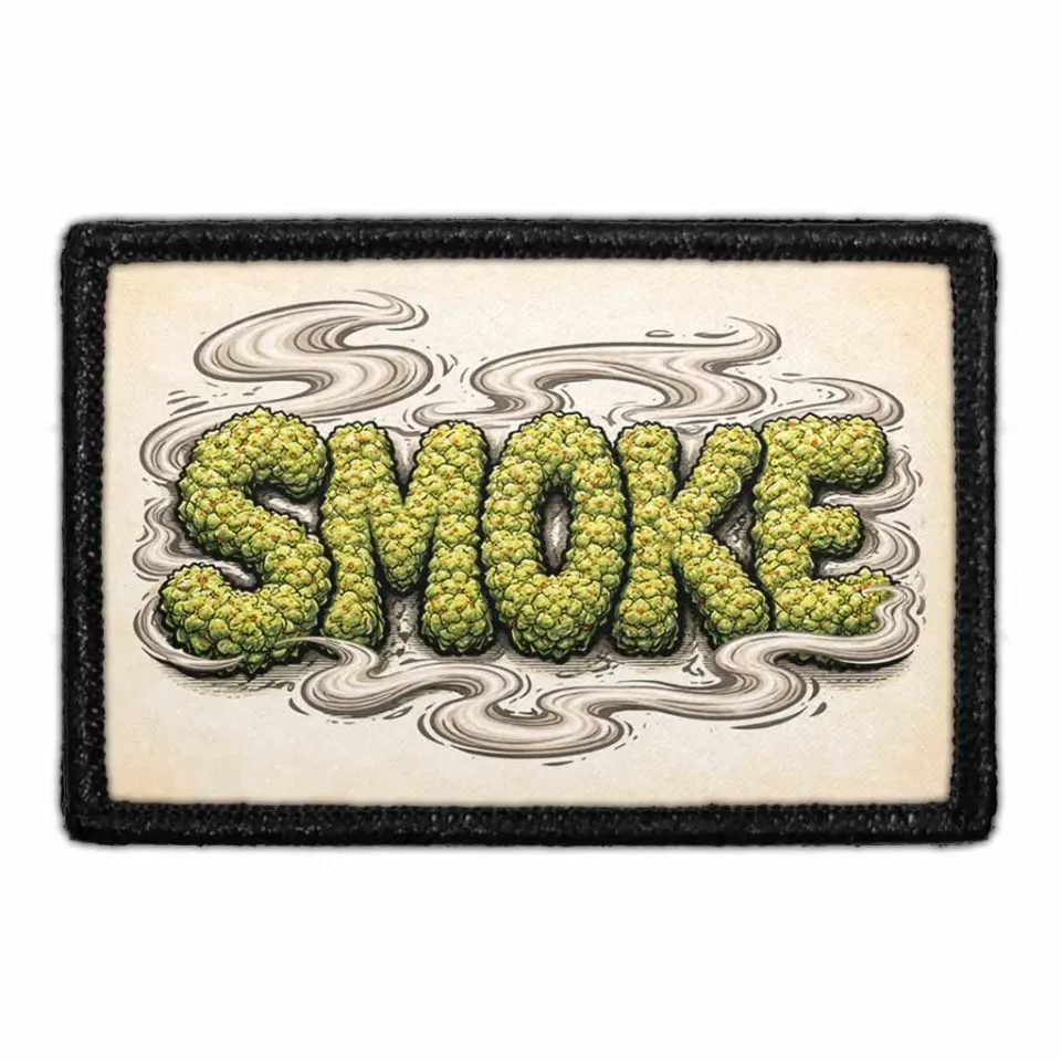 Pull Patch Smoke patch med velcro cannabis-bogstaver