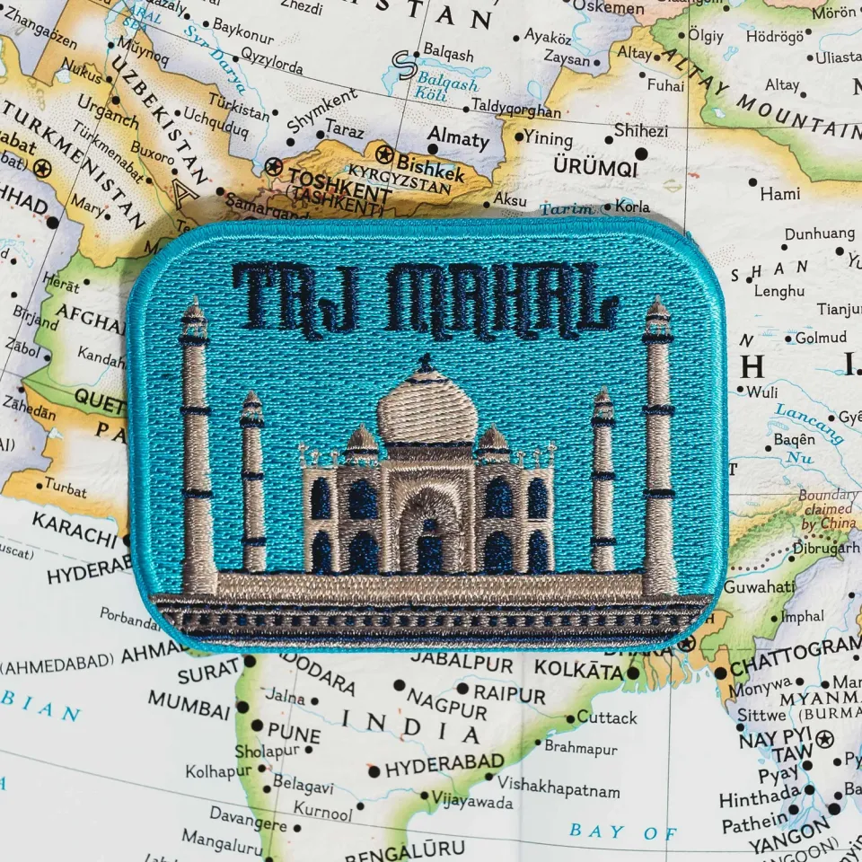 Vagabond Heart Taj Mahal strygemærke broderet rejsemotiv