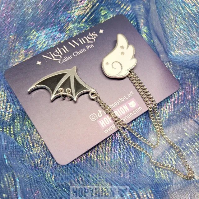 Hopyrion Angel X Devil chain emaljepin 3 cm nikkel