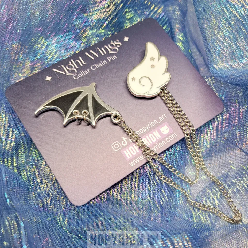 Hopyrion Angel X Devil chain emaljepin 3 cm nikkel