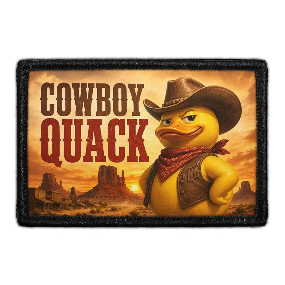 Pull Patch Cowboy Quack patch 76x51 mm velcro humor