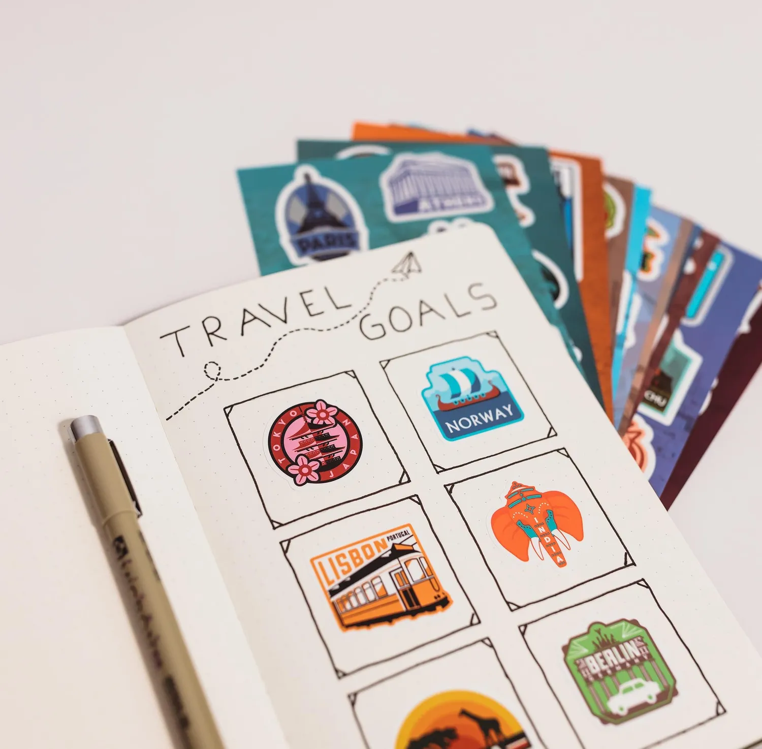 Vagabond Heart Mini Travel stickers 65 stk rejsesæt