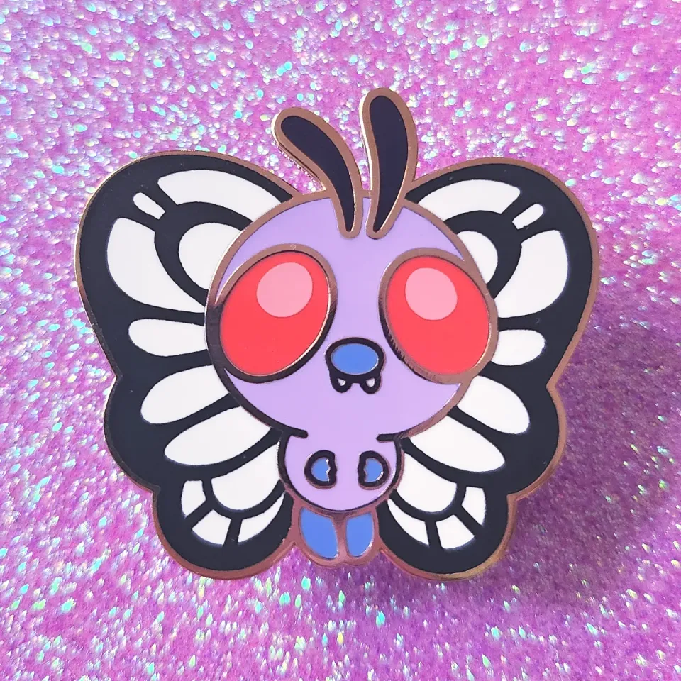 Appleminte Butterfree emaljepin 1,5" guldmetal