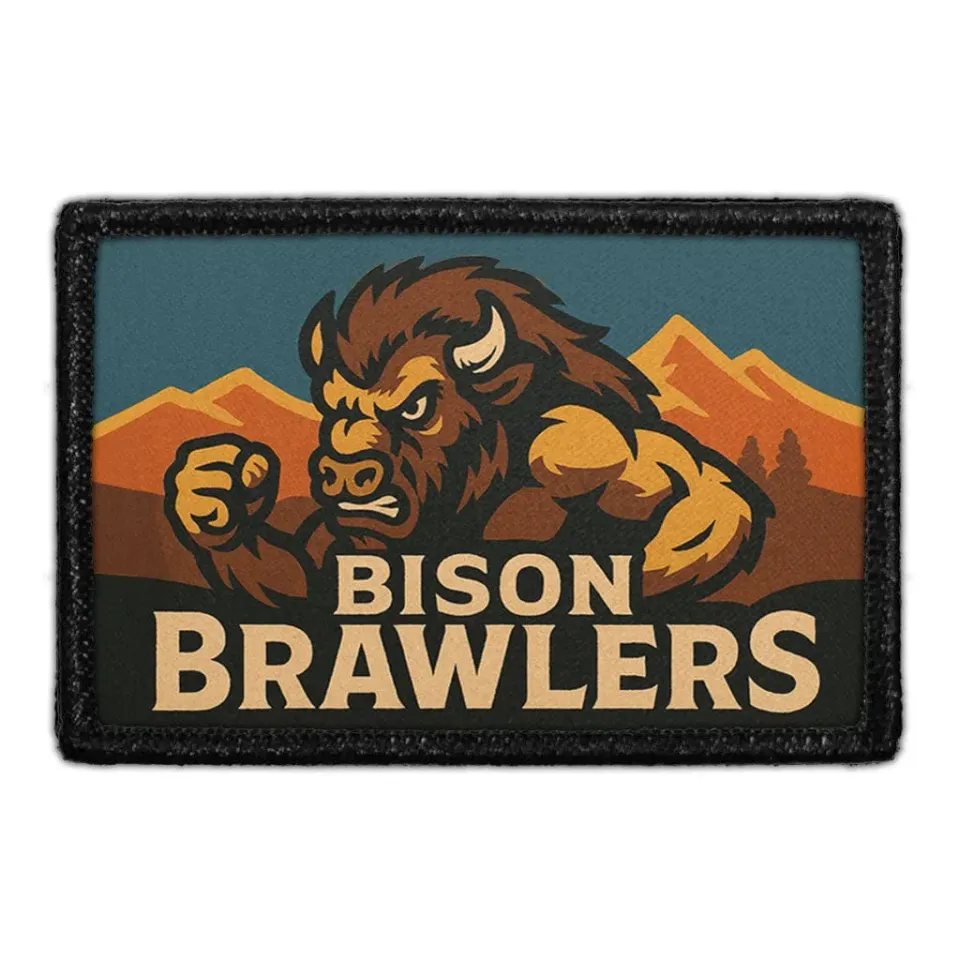 Pull Patch Bison Brawlers patch med velcro 76x51 mm