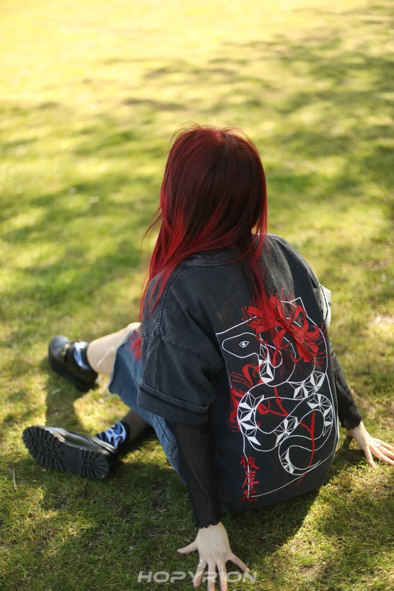 Hopyrion Serpent's Bloom t-shirt oversize bomuld
