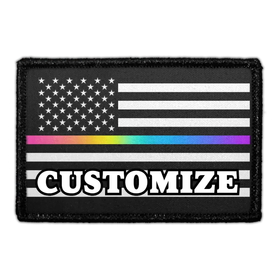 Pull Patch LGBTQ+ US Flag patch egen tekst velcro