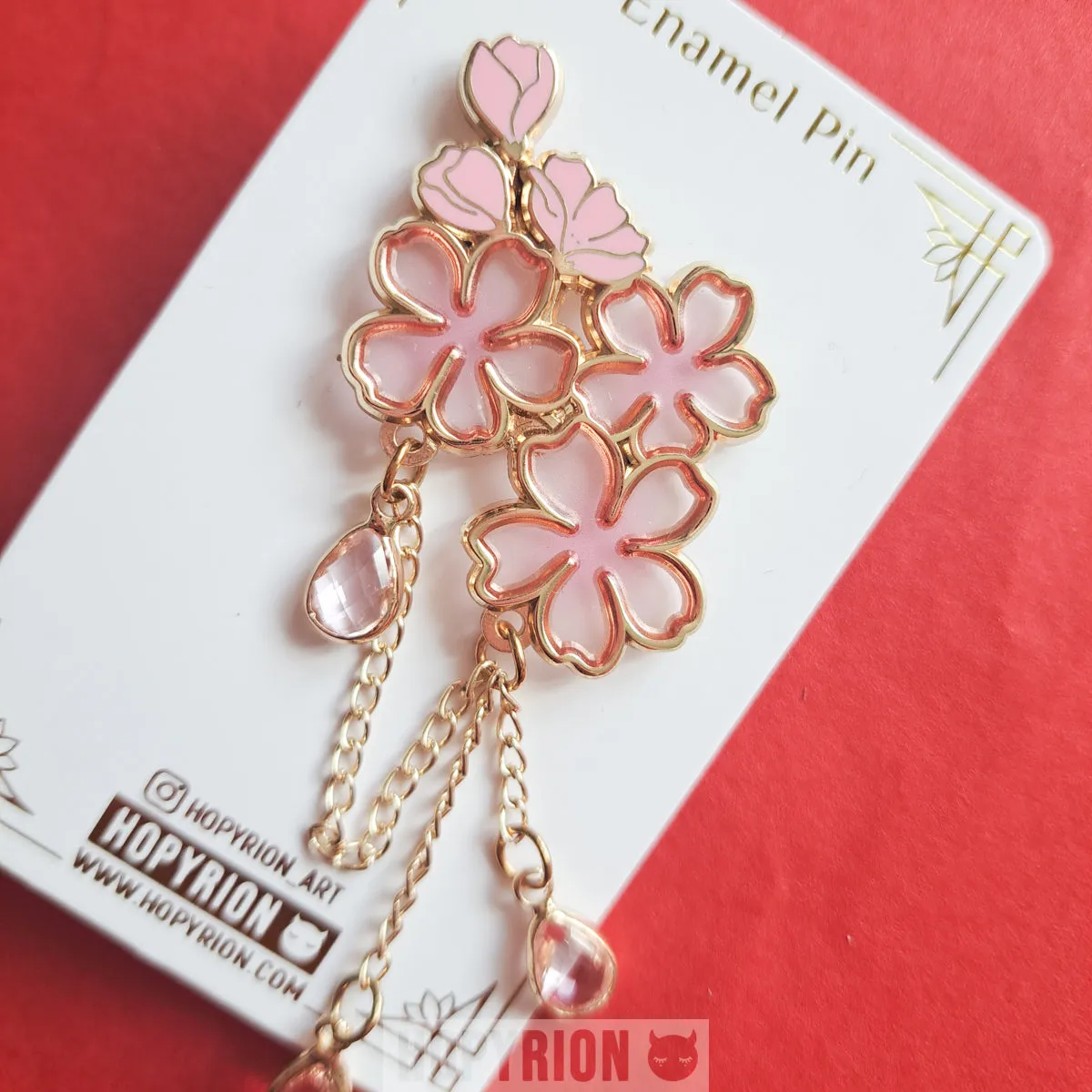 Hopyrion Hanami Glow emaljepin 5 cm guld