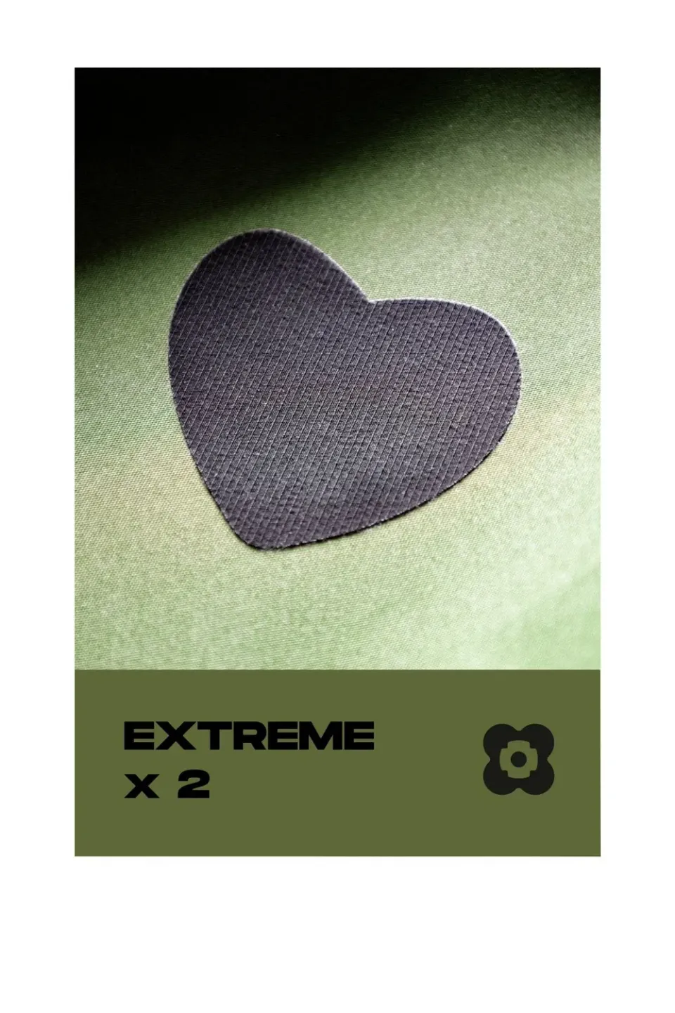 FabPatch EXTREME Black Hearts tekstillapper 2 stk slidstærke