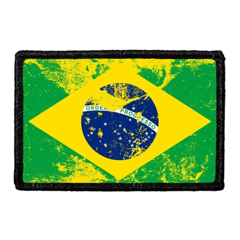 Pull Patch Brazil Flag Color Distressed patch Brasilien