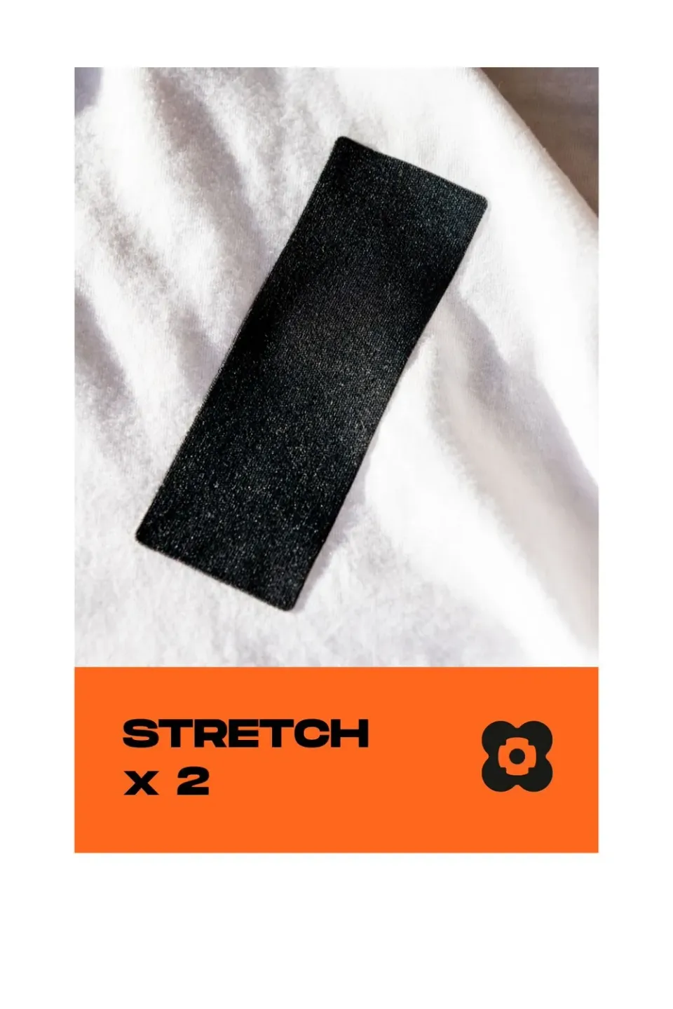 FabPatch Stretch tekstillapper 2 stk sort lang