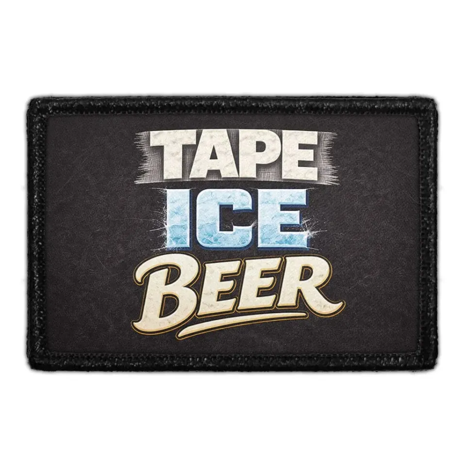 Pull Patch Tape Ice Beer patch 3x2 velcro hockey