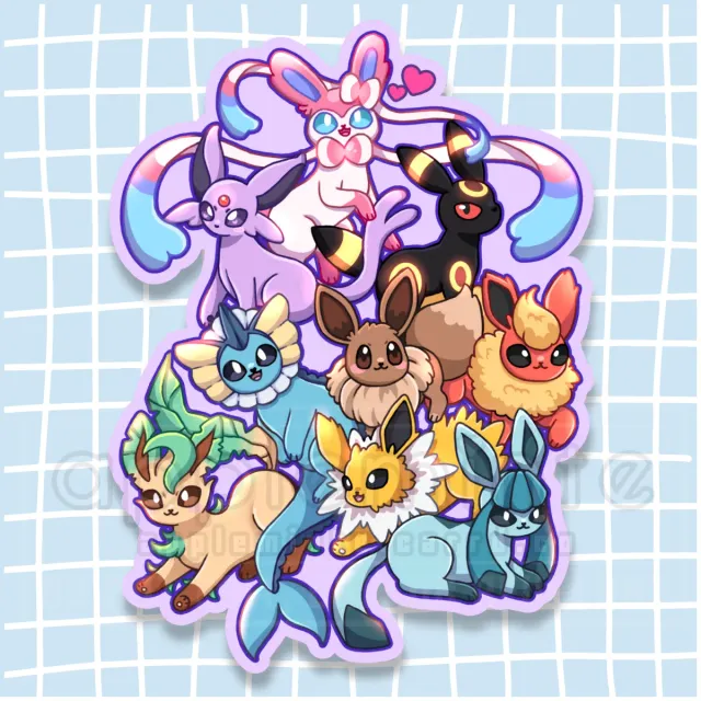 Appleminte Eeveelution sticker mat vinyl 4 tomme