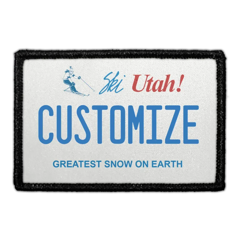 Pull Patch Utah License Plate patch nummerplade tilpasbar