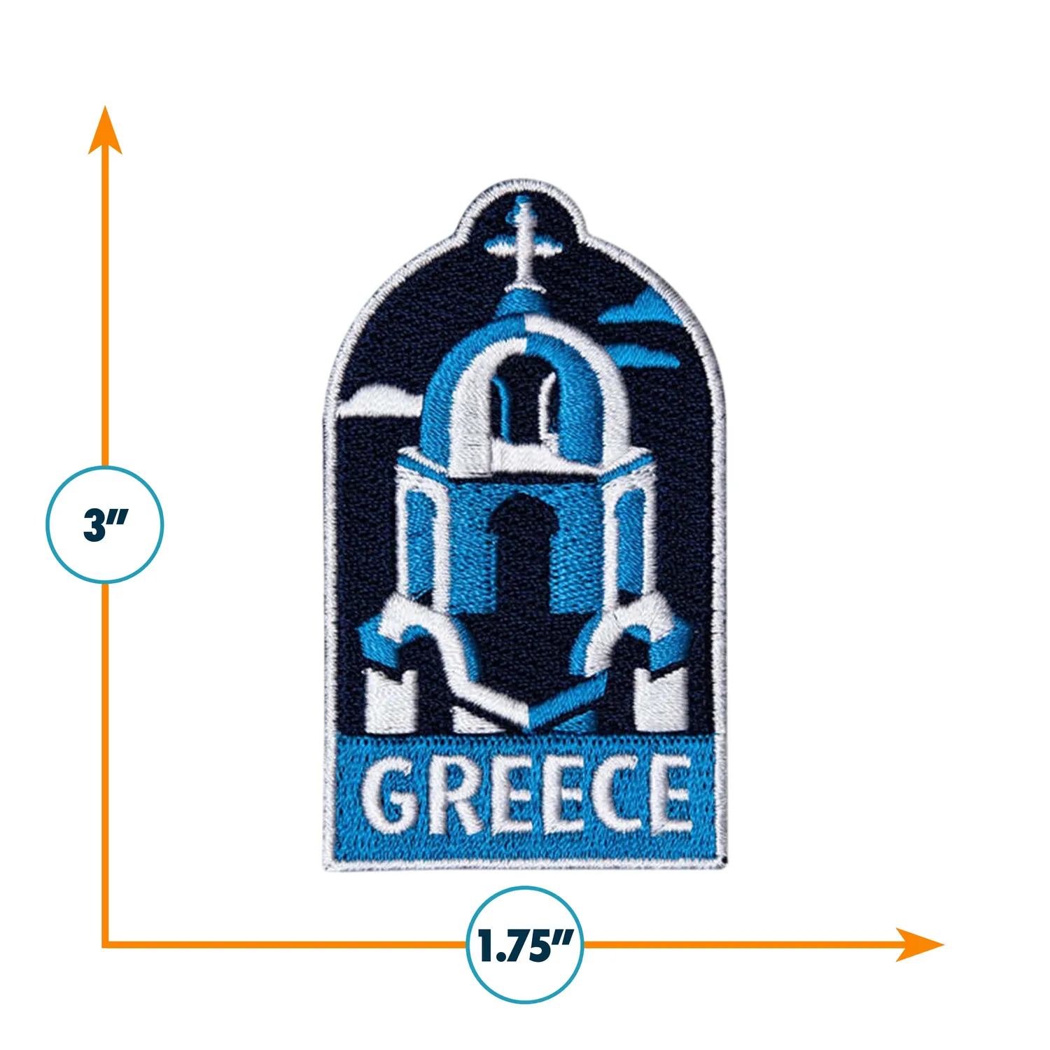 Vagabond Heart Greece strygemærke Santorini broderet