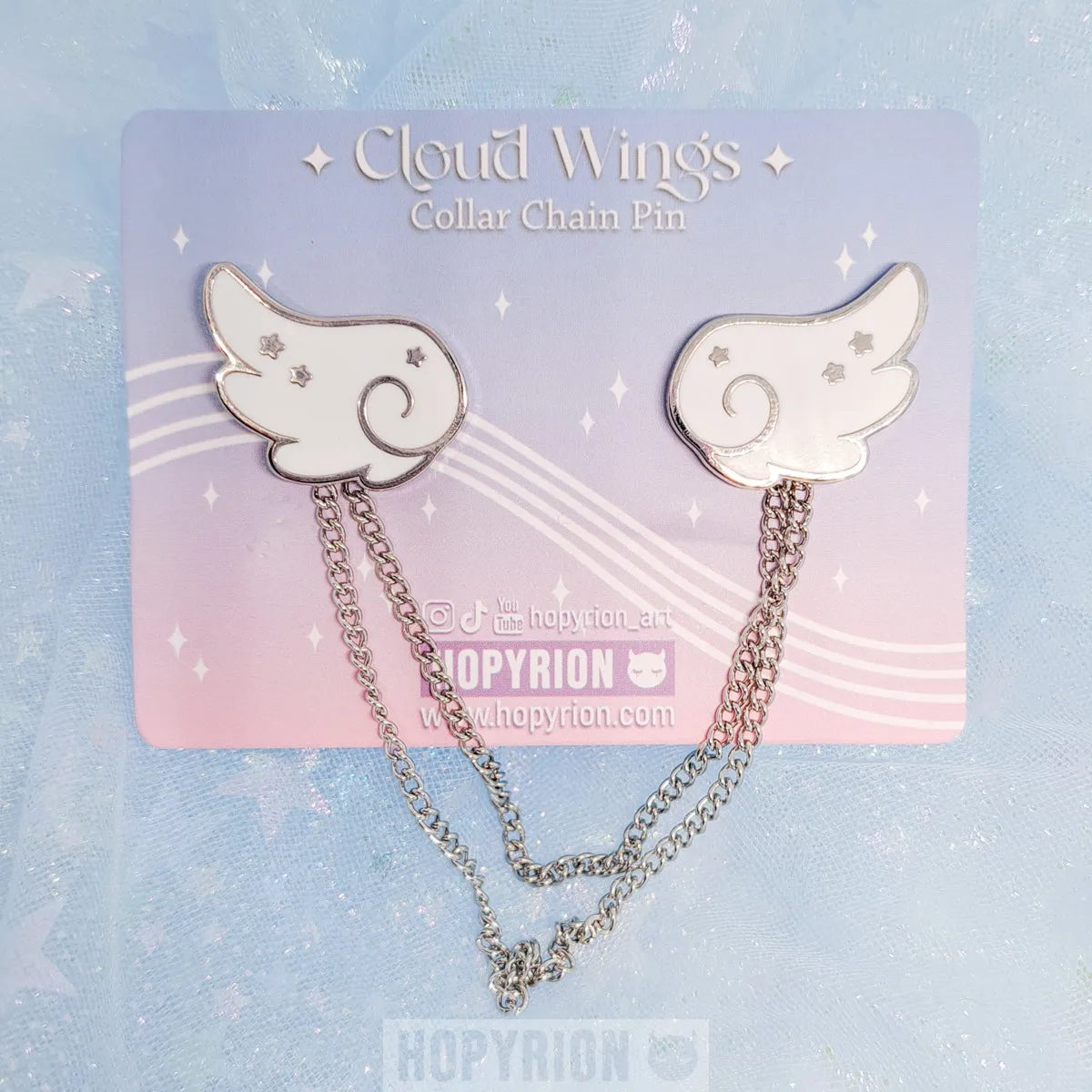 Hopyrion Angel Cloud Wings chain pin guld 3 cm